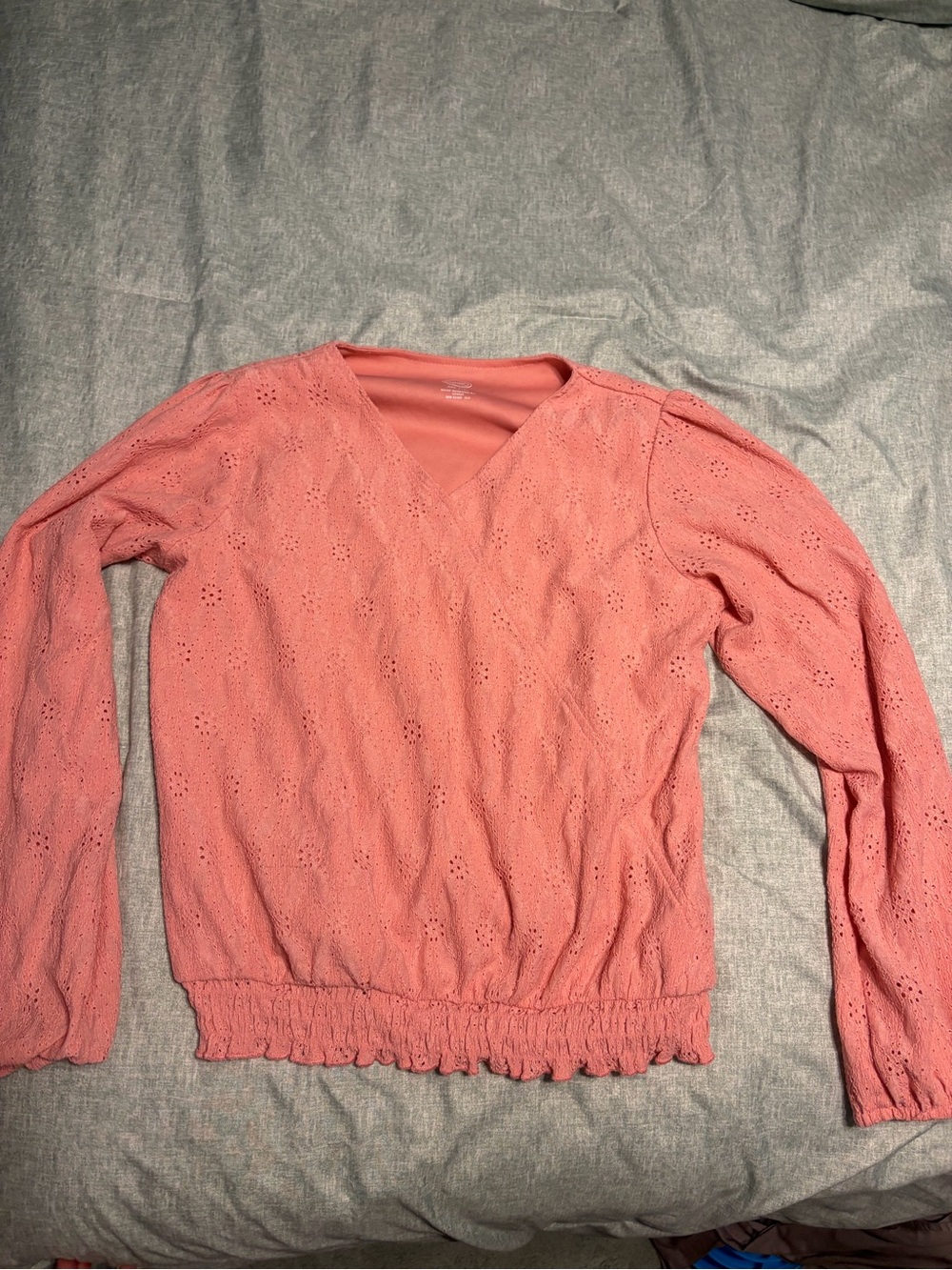 Wonder Nation Coral Pink V-Neck Sweater with Synched Hem